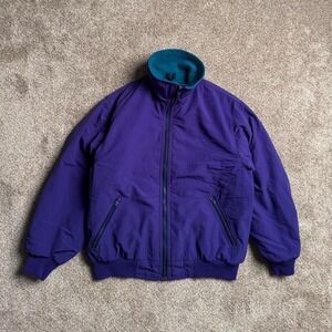 VINTAGE 90s EDDIE BAUER PURPLE FLEECE-LINED JACKET